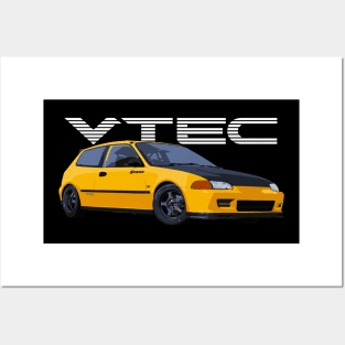 Carnival Yellow EG CIVIC HATCH Posters and Art